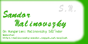 sandor malinovszky business card